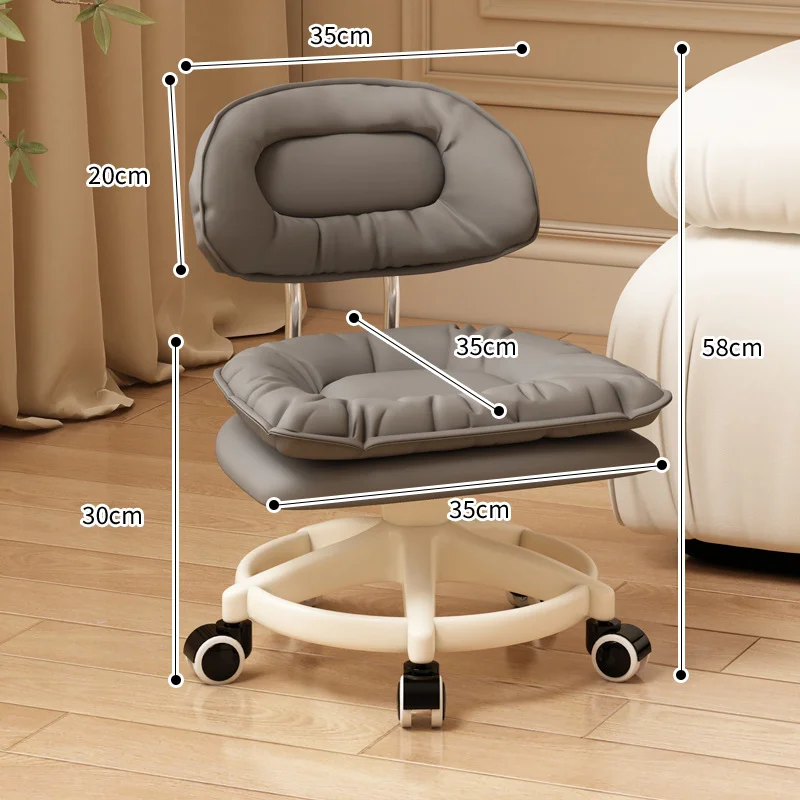 

Beauty Round Salon Work Stool Height Adjustable Lift Swivel Chair for Office Hydraulic Rolling Rotating Stool