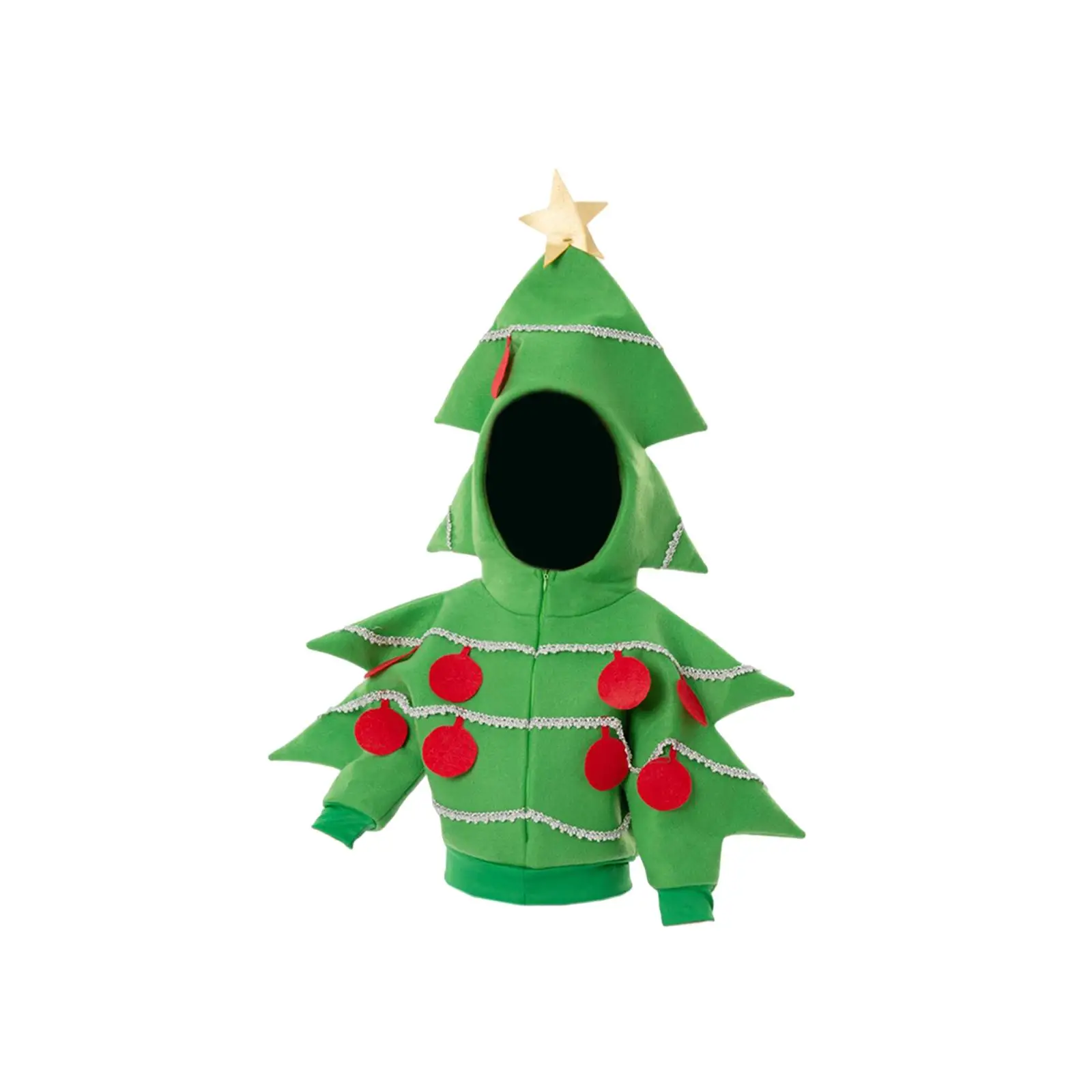 زي شجرة عيد الميلاد للأطفال بأكمام طويلة وسترة للحفلات لعرض الرقص والتجمع التنكري