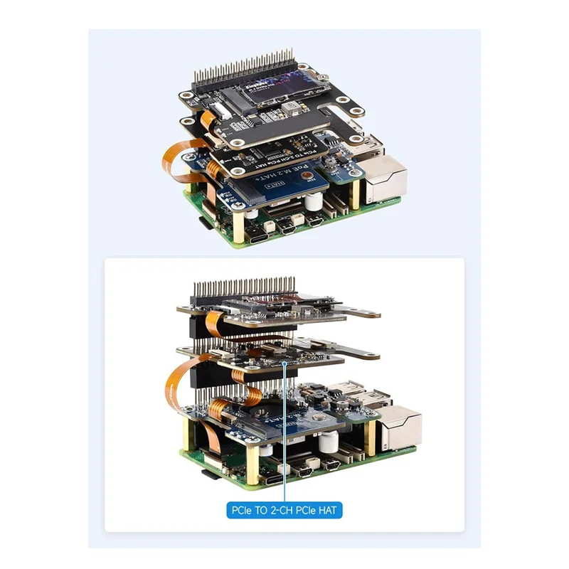 

For Raspberry Pi 5 Pcie Toffc Expansion Board Dual-Channel Pcie FFC Expansion Board Forhigh-Speed Performance