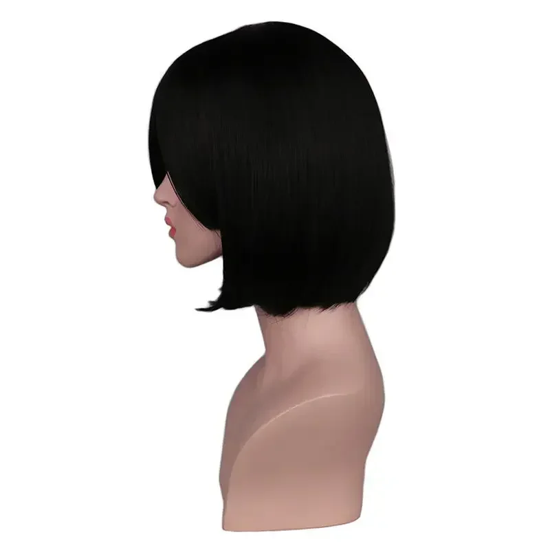 Anime Attack on Titan Mikasa Ackerman Cosplay Wig Short Bob Black Shingeki No Kyojin Synthetic Hair