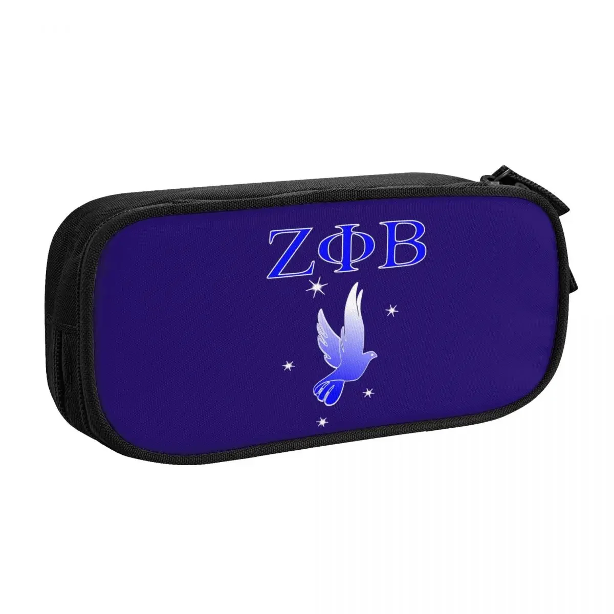 Zeta Phi Beta And 5 Stars Pencil Cases for Girls Boys Large Capacity Sorority ZOB Pen Bag Box Stationery