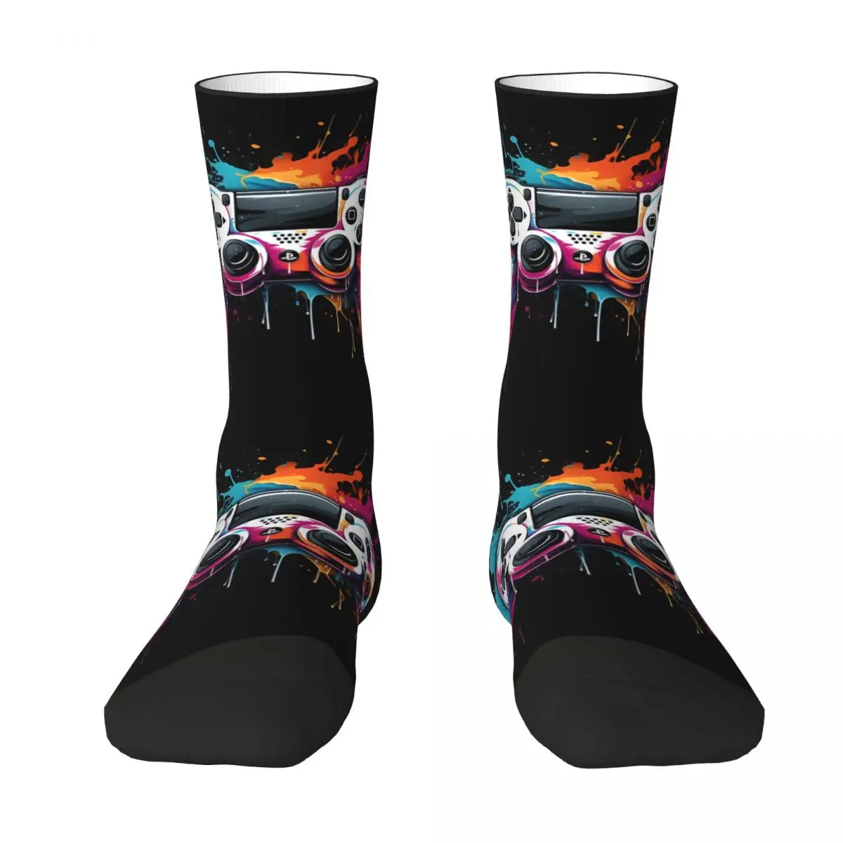 Controller With An Ink Men Socks Windproof Novelty Spring Summer Autumn Winter Stockings