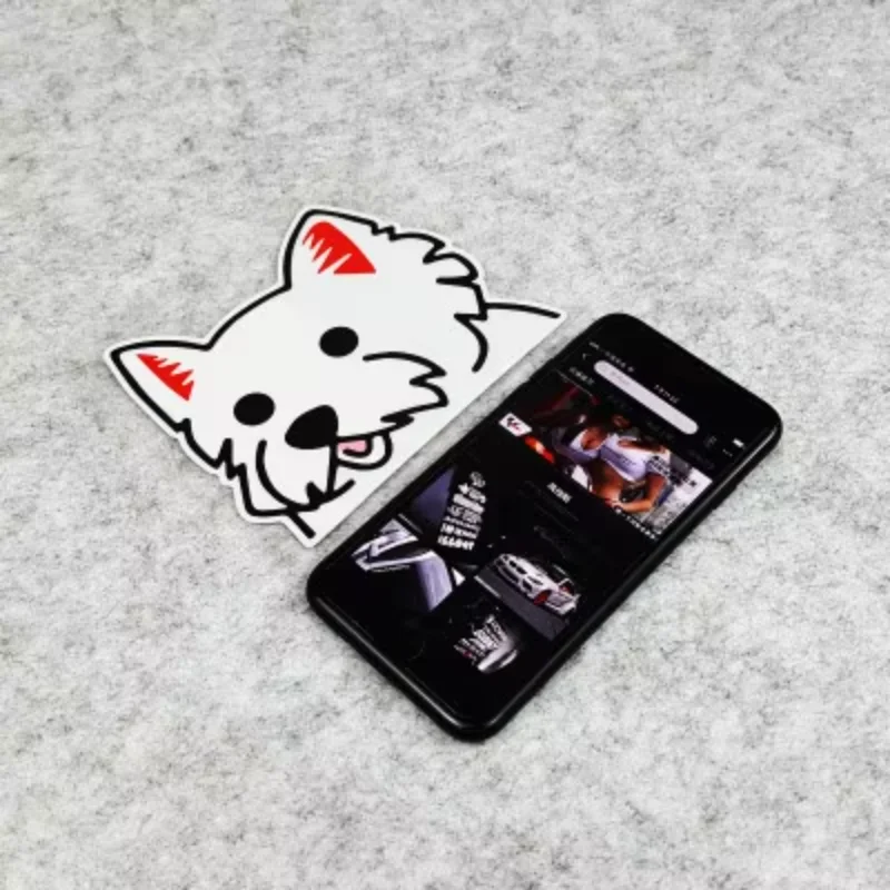 1PCS Cute Pet Dog Schnauzer Husky Pomerania Corgi Cartoon Stickers Car Styling Vinyl Auto Motorcycle Stickers