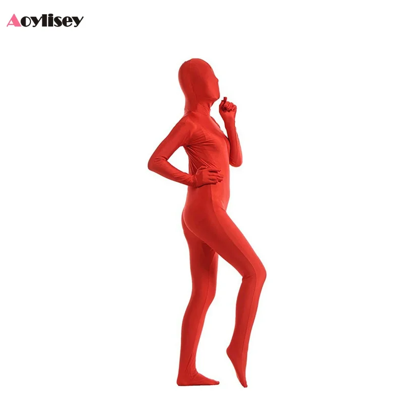 Black Zentai Full Bodysuit for Men Women Halloween Carnival Cosplay Custome Skin Tight Jumpsuit Spandex Body Suit