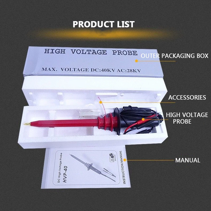 

HVP-40 High Voltage Attenuation Probe AC/DC Multimeter Probe High Voltage Test Rod