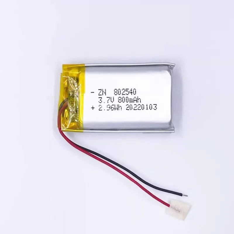 High-Quality Lipo 802540 800mAh 3.7V Li-Polymer Battery for Flashlight Remote Controller Handheld Fans Model Aircraft Toy Razor