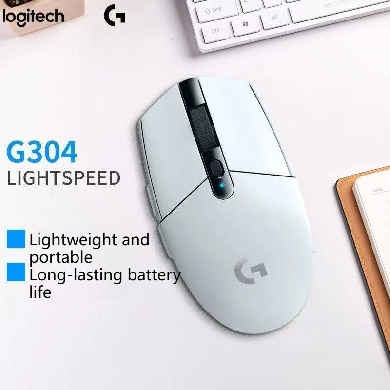 Ratón Inalámbrico para Juegos Logitech G304 Light Speed, 12000DPI, Ratón Inalámbrico, Accesorios para Portátiles, Compatible con Versión sin Controlador