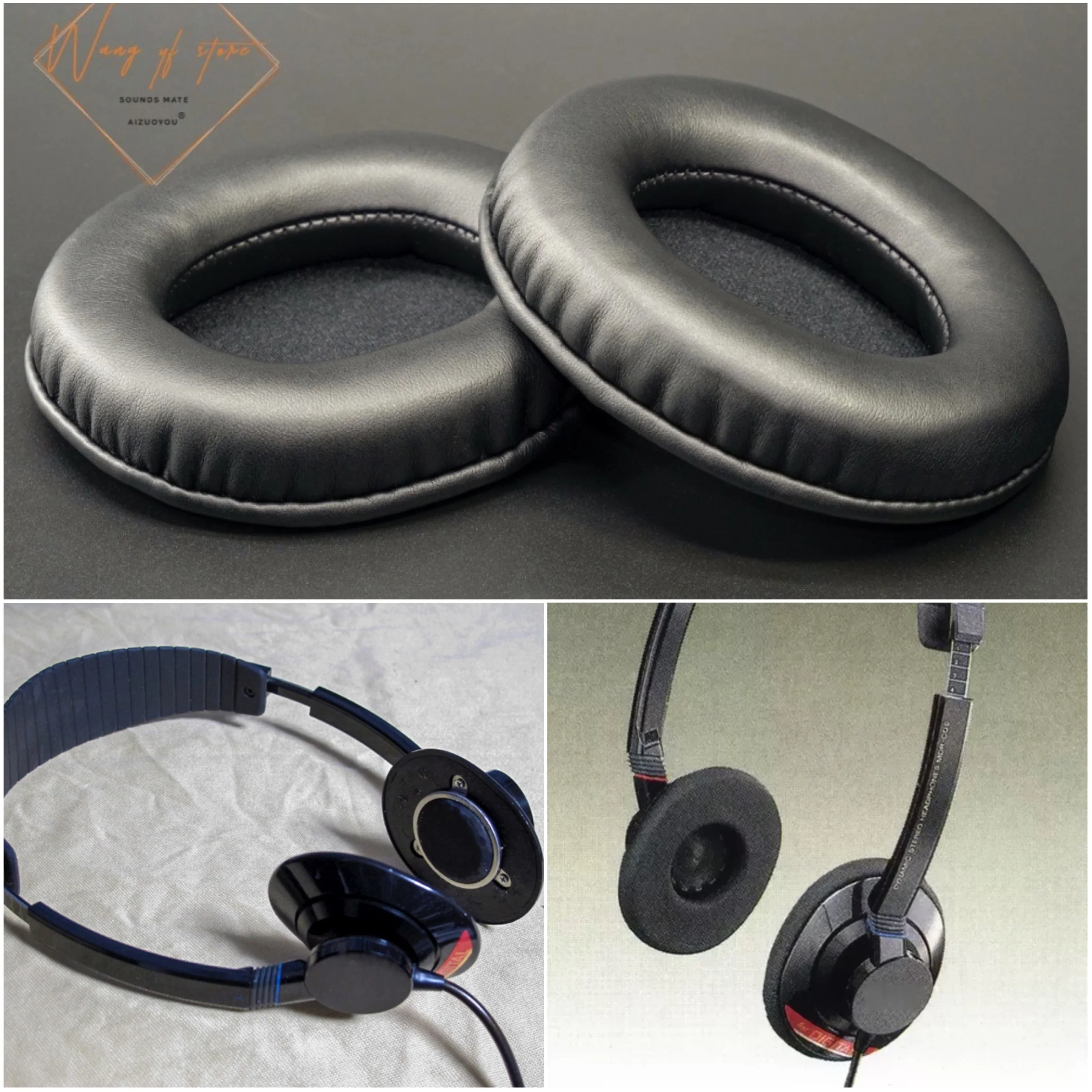 Oval Ellipse Egg Shape Leather Ear Pad Foam Cushion For Sony MDR CD5 CD6 CD7 Headphone Headset Earpads