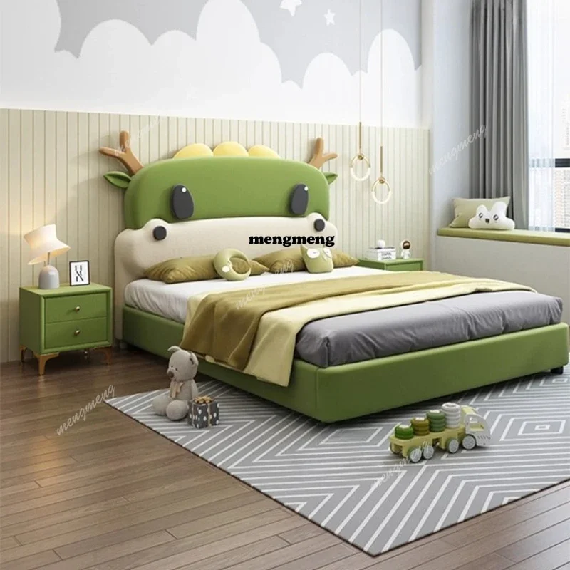 F182 Mid-Century-Cartoon-Kinderbett Minimalistisches süßes Design bequemes modernes Bett Camas Modernrnas Inteligentes Schlafzimmermöbel