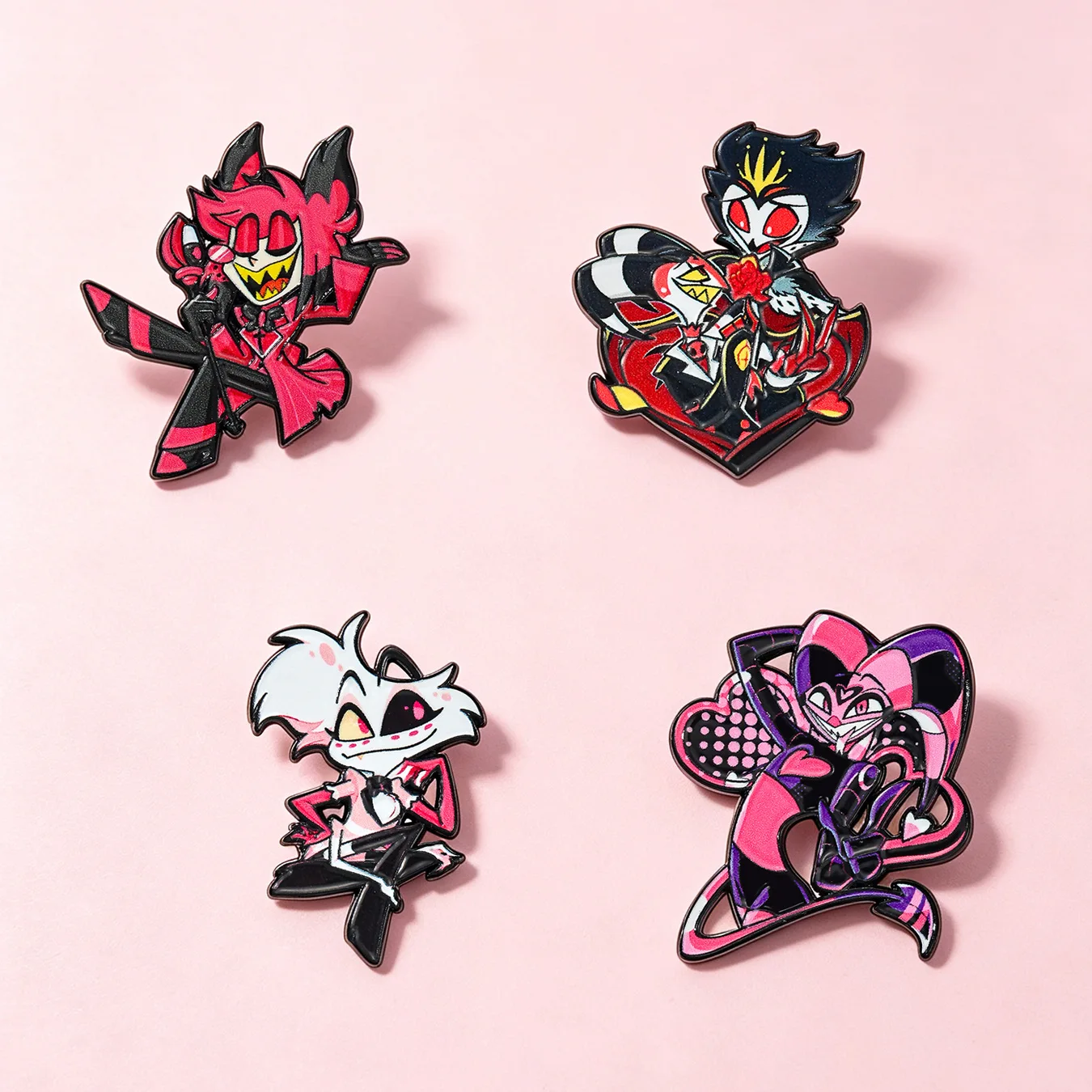 4-teiliges Set Cartoon-Dämon-Charakter Emaille-Pins, Niedliche Anime-Figur Metallbrosche, Anstecknadel für Kleidung, Rucksack, Dekoration, Schmuck, Geschenk – Detail 6