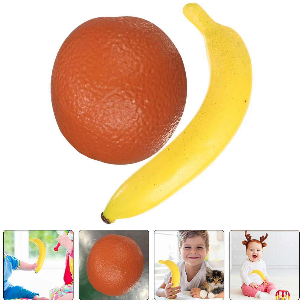 2 Pcs Simulated Fruit Sandbox Music Decor Shakers Instruments Fruit-shaped Percussion Maracas Baby Abs Toddler Children Toy