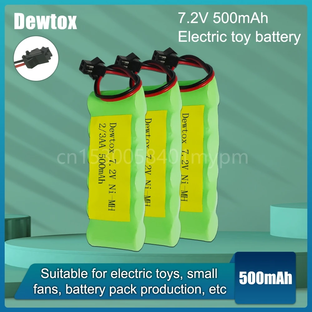 7,2 v 2/3aa wiederauf ladbarer ni-mh Akku 500mah mit Stecker zelle für Spielzeug Not licht Schnur loses Telefon Fernbedienung sauto