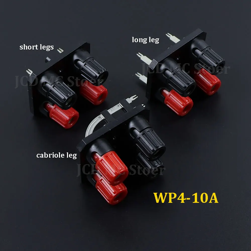 1-10PCS WP4-10A External Banana Jack Plug 4P Speaker Amplifier Wire Clip Audio Socket WP4-10 4 Pole LED Spring Terminal Switch