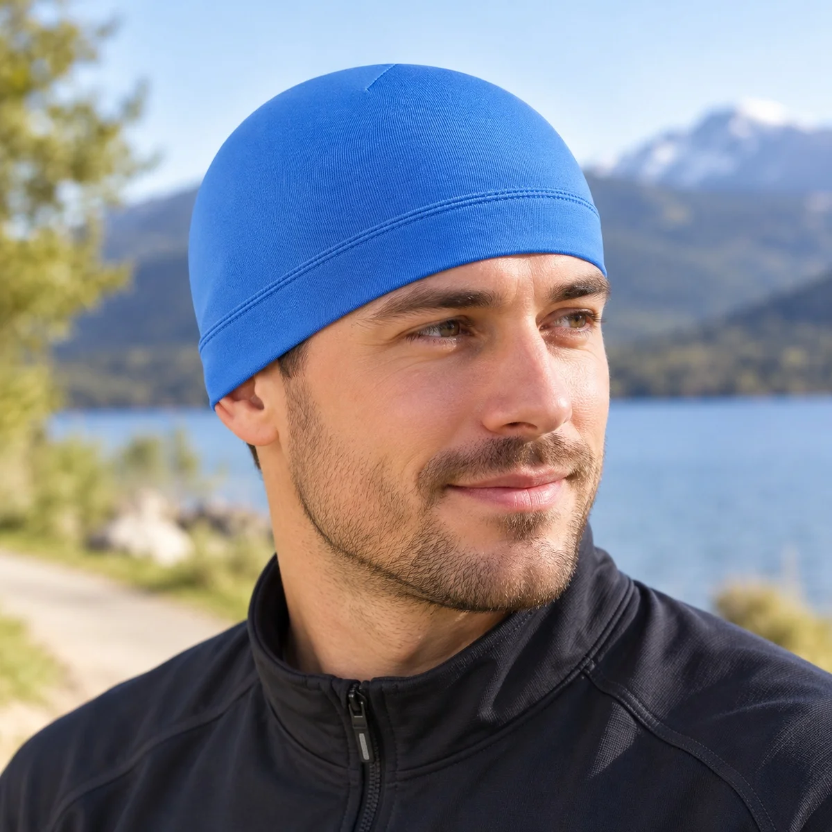 Cycling Cap Solid Color Breathable Quick-Dry Polyester Stretch Summer Unisex Adult for Running Hiking Camping Fishing Outdoor
