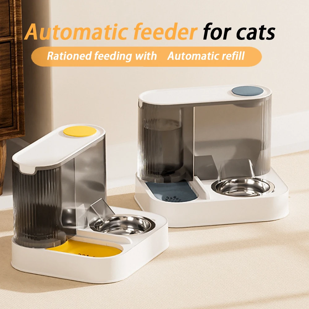 Ensemble d'alimentation et de bol automatiques pour animaux de compagnie, Double bol anti-fuite pour chien/chat, bol de nourriture intelligent de grande capacité et bol d'eau, adapté à la famille