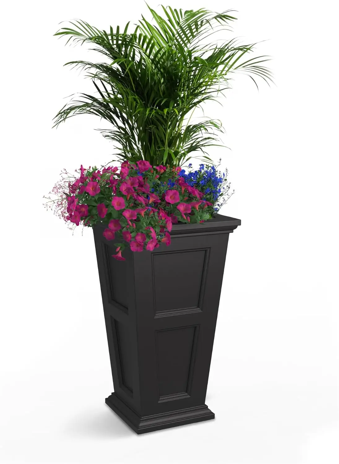 

28-Inch Tall Self-Watering Planter – Weather-Resistant for Outdoor Flowers – Durable Design for Patio, Porch, or Entryway