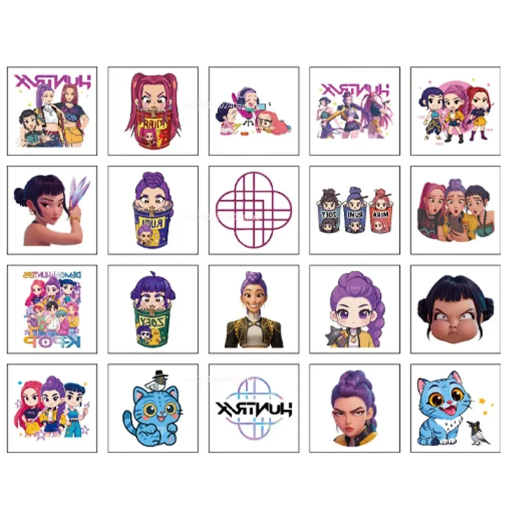 20 قطعة الكرتون Kpop شيطان الصيادين رومي كانغ المؤقتة لصاقات وشم مجموعة رومي الوشم هدايا الحفلات لمحبي #4