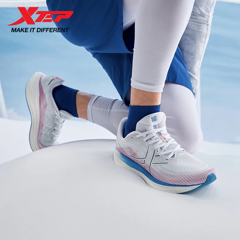 Xtep Ultra Fast 5.0 Male's Lightweight Height-Increasing Breathable Mesh Wear-Resistant Anti-Slip Running Shoes 976319110004