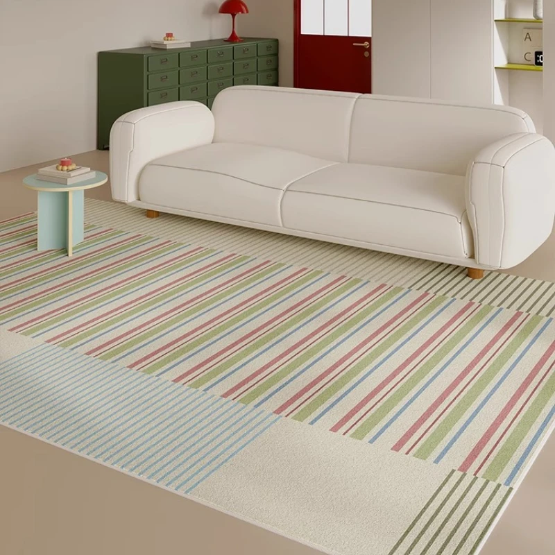 Modern Style Living Room Decoration Line Carpet Minimalist Rugs for Bedroom Thick Plush Lounge Floor Mat Fluffy Soft Bedside Rug