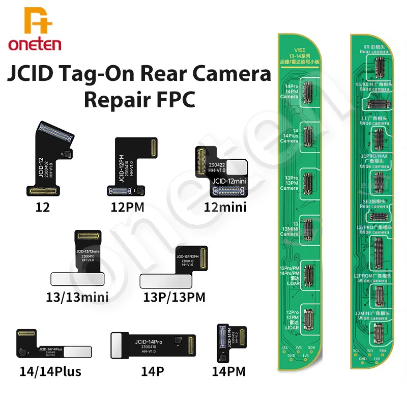 JC JCID V1SE Tag-on Rear Camera Repair Flex Cable Board For iPhone XR-12PM 13 14 Pro MAX Mini Non-removal Remove Warning Problem