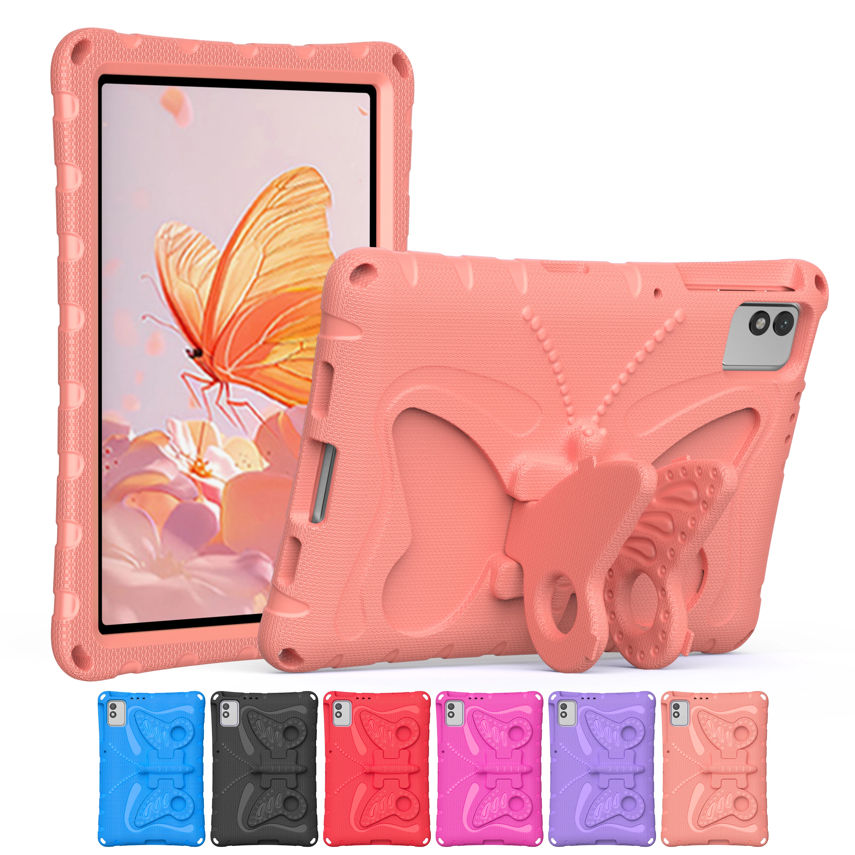 Butterfly Kids Case for Infinix Xpad 30E/20 Inch Tecno Megapad 11 Inch 2025,Lightweight EVA Shockproof Cute Protective Case