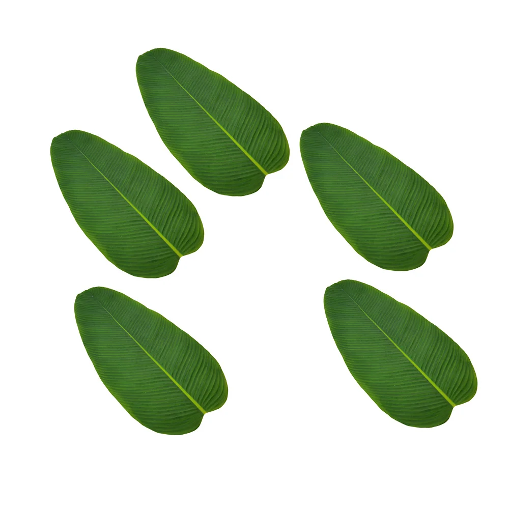 

5Pcs Artificial Canna Leaves Boneless Premium Banana Leaf Party Decor Hawaiian Wedding Green Ornament Dustproof