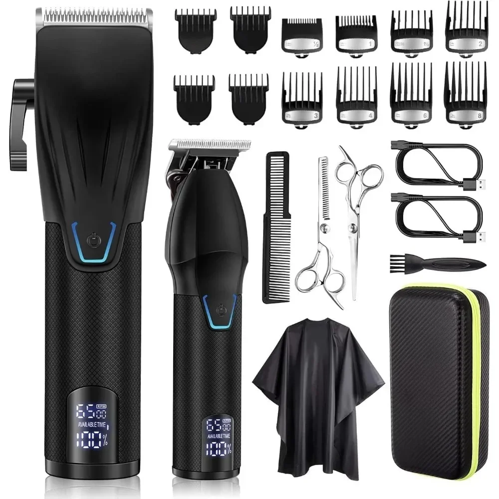 Professional Hair Clipper and Trimmer Set, Barber Clippers Set for Men Professional Kit, Beard Trimmer Haircut Kit, Cordless