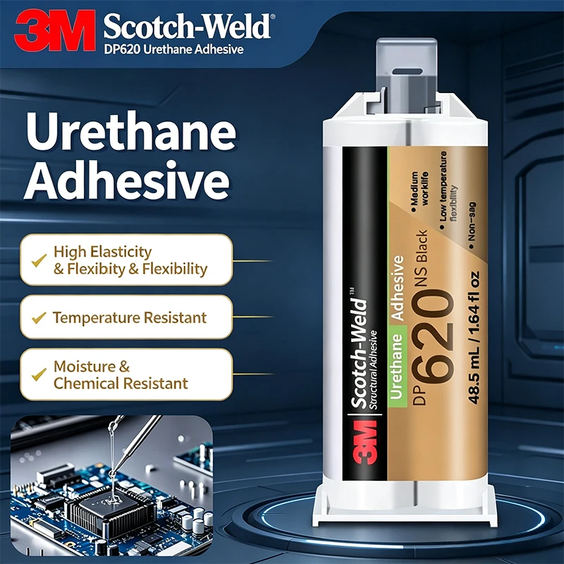 3M DP620NS Scotch-Weld Urethane Adhesive 48.5ML Black Non-Sag Two Part Structural Glue for Metal Plastic Rubber Wood