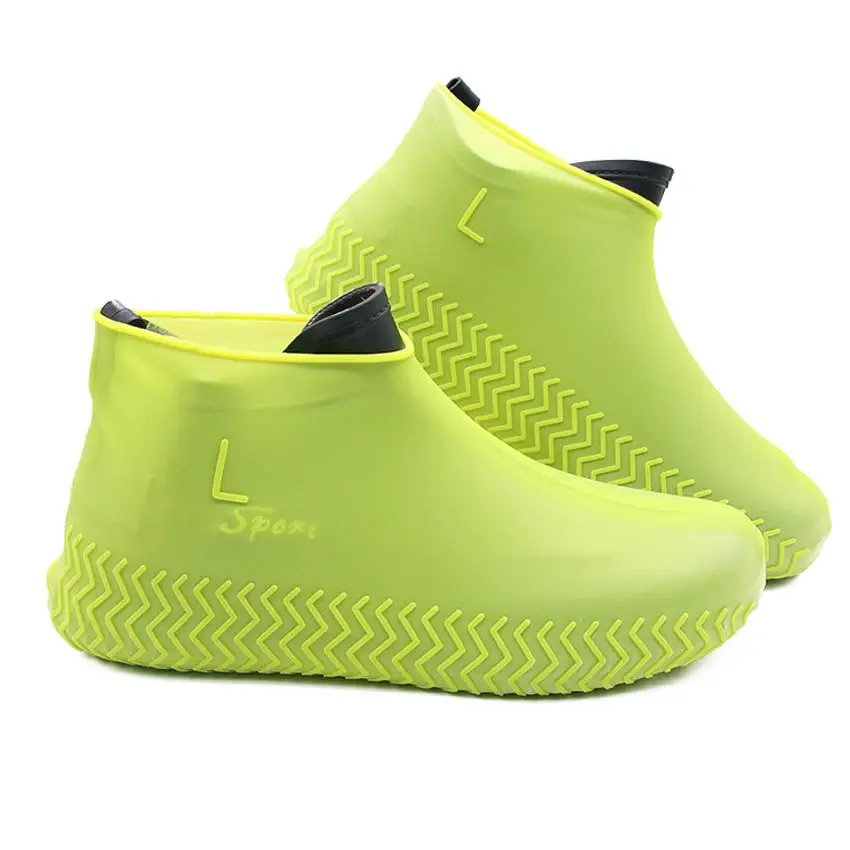 Waterproof Silicone Shoe Covers Reusable Anti Slip Rain Overshoes Thickened Wear Resistant Outdoor Portable Unisex Boot Covers