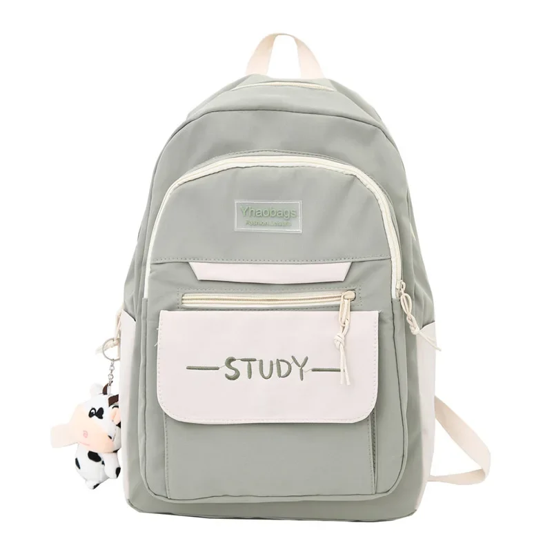 2024 Nylon Large Capacity Backpack Teenage Pure Colour Schoolbag Women Men Waterproof Travel Rucksack Bags Student School Bag