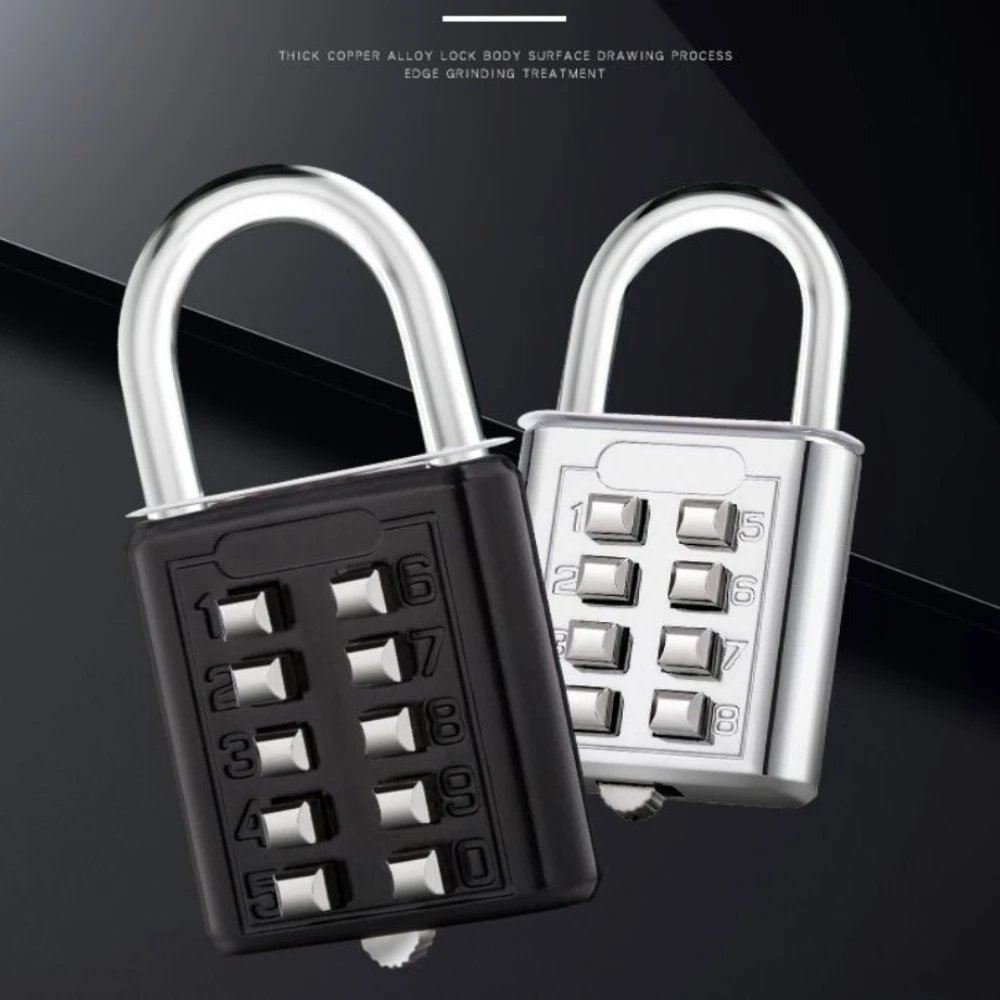 

6/8/10 Digits Password Code Outdoor Waterproof Anti-thief Padlock Zinc Alloy Locks for Travel Luggage Wooden Box Lock Keyed