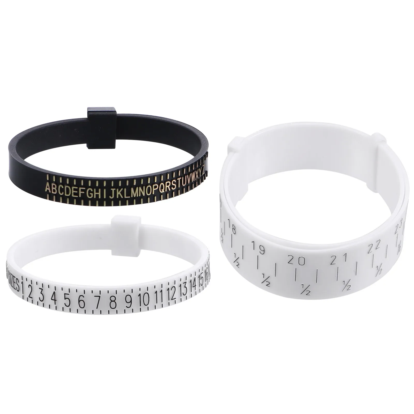 3Pcs Finger Sizer Ring Gauge High-Quality PU Material Lightweight Portable Jewelry Measuring Tool for Wedding Ring Size