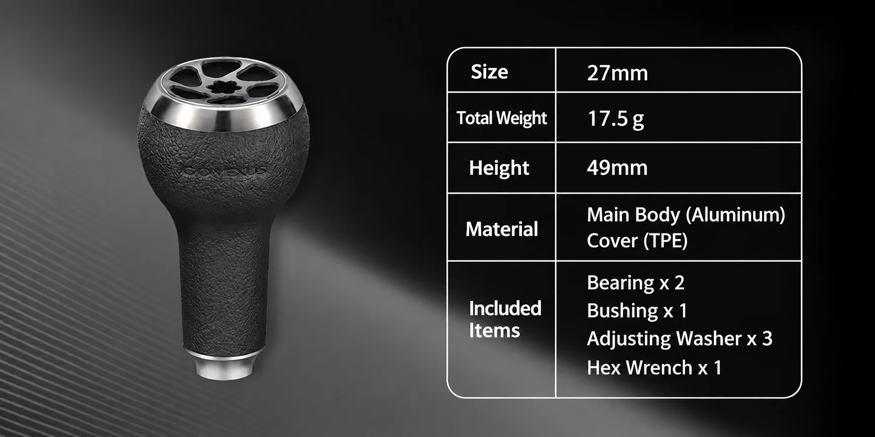 Gomexus Knopf A27 27mm TPE Gummi Angelrollenknopf für Baitcasting- und Spinnrollen Angel-Upgrade – Detail 2