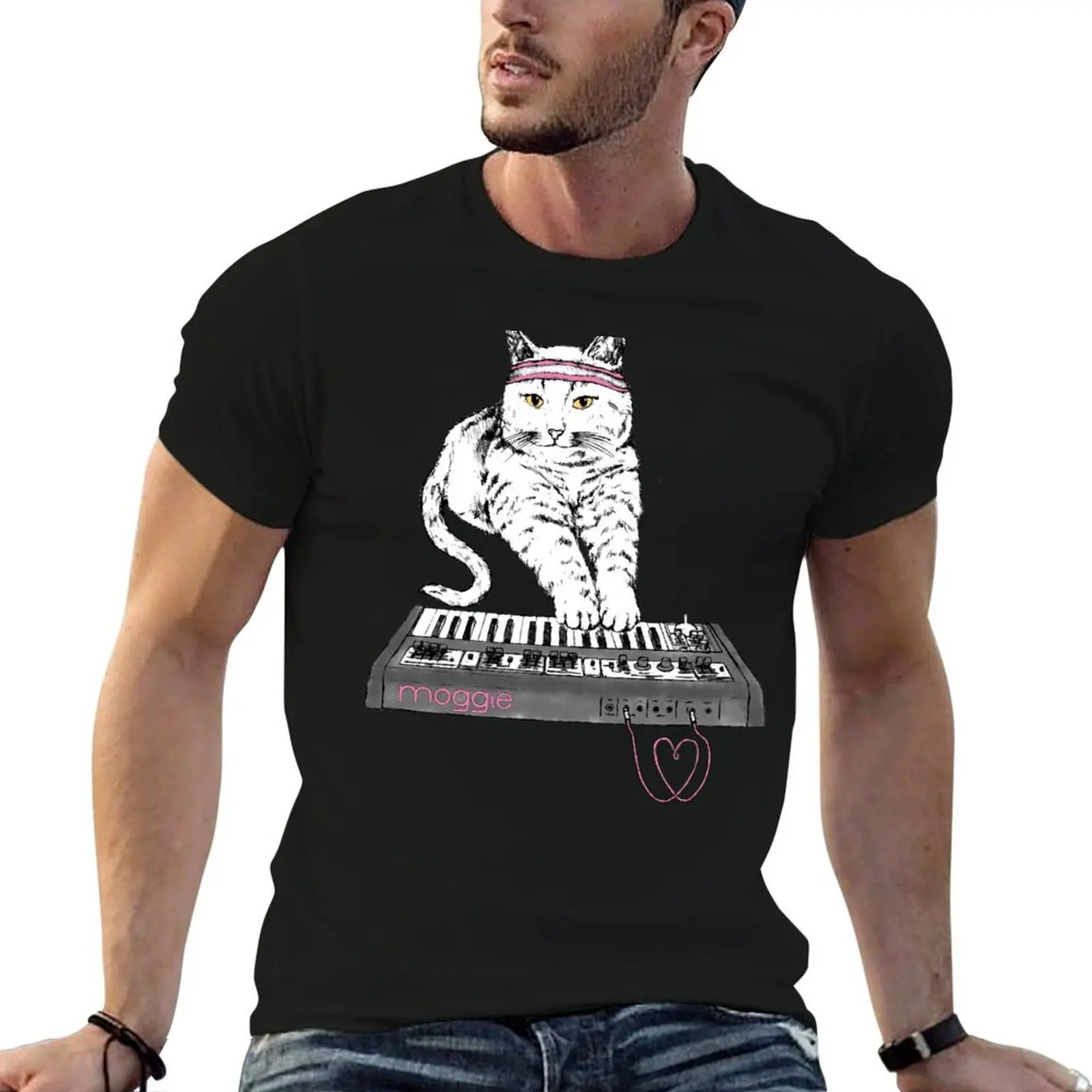 

t cotton soft cotton Moggie Synth for shirts T-Shirt - Cat 100% man tshirt