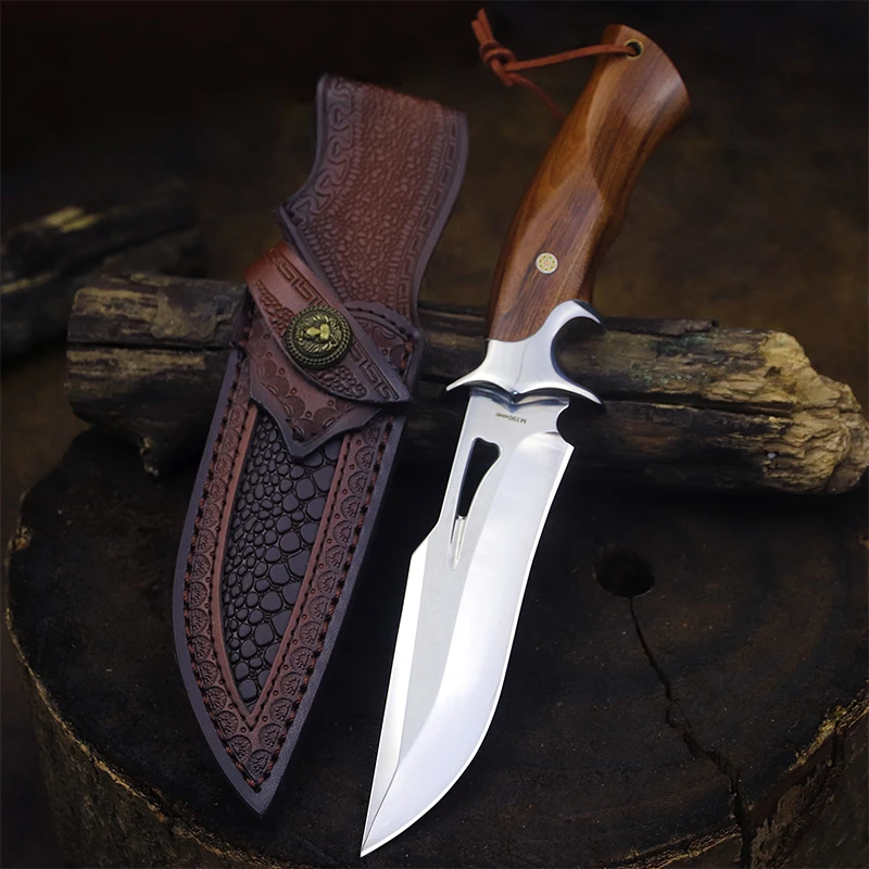 USA WPKOPYA M390 Integrated steel outdoor knife Mountain camping self-defense tactical Straight knife portable sharp fruit knife