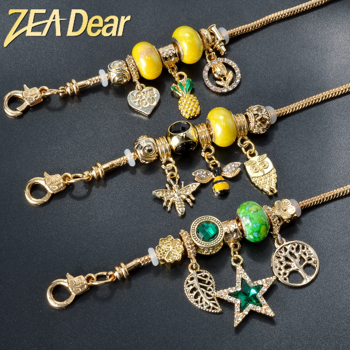 

ZEADear DIY Jewelry Pandora Bracelet Stainless Steel Bracelet For Women Girls Enamel Beads Star Leaf Charms 2024 Hot Sale New