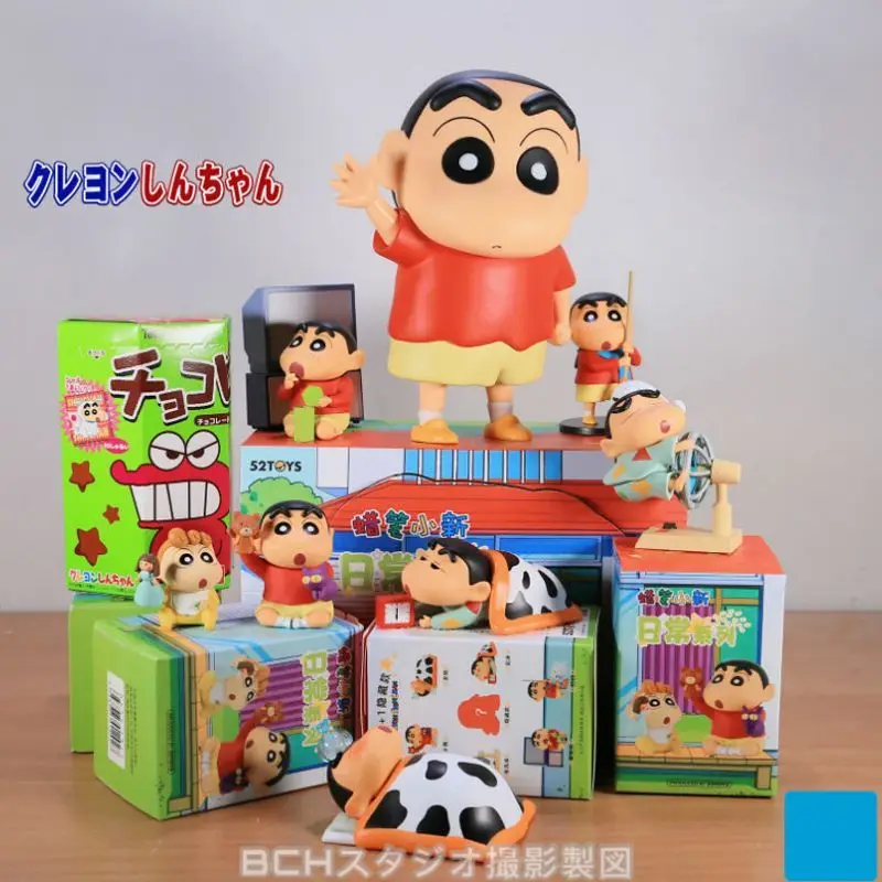 Blind Box Crayon Shin-Chan Clean Nohara Kobayashi Daily Life Pvc Action Figure Collectible Toy Desktop Decoration Collection Toy