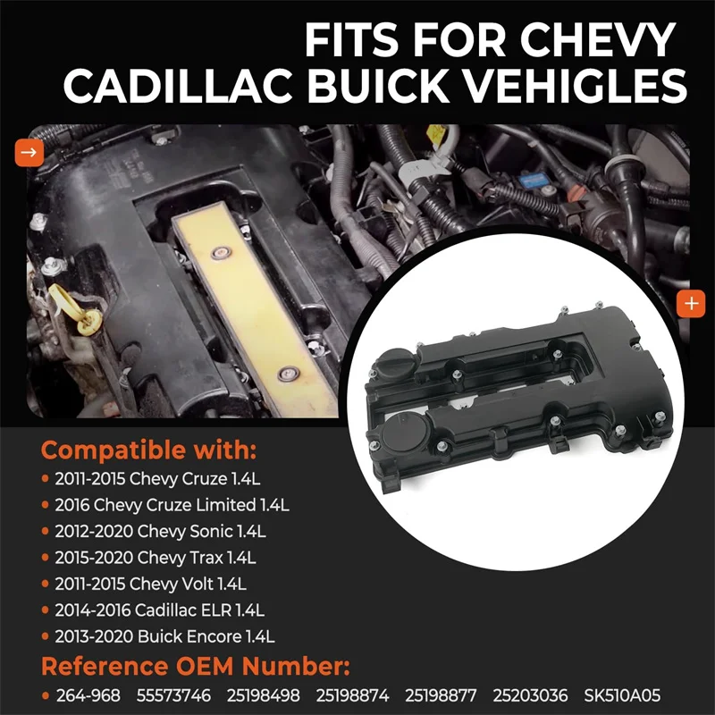 55573746 Camshaft Engine Valve Cover For Chevy Chevrolet Cruze Sonic Trax Buick Encore 1.4L Turbo 25198874, 25198498, 55561426