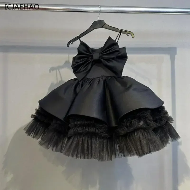 Elegant Princess Party Dress for Girl Fluffy Dresses Sling Fashion Walk Costume Children Sleeveless Dress Vestidos Kid Red image 3
