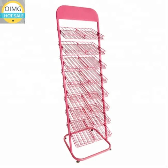 Freestanding Metal Nail Polish Display Stand Floor Standing Cosmetic Display Cabinet for Retail Storage and Shop Display