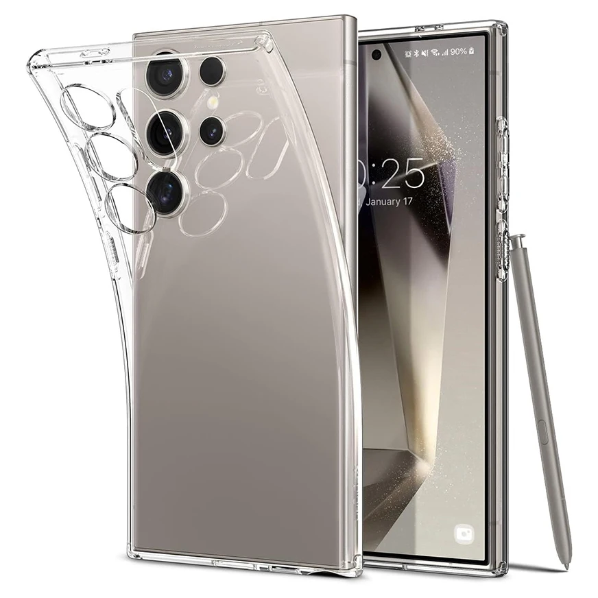 Ultra cienkie przezroczyste etui silikonowe do Samsung Galaxy S24 S23 S21 FE S22 Ultra Plus Luxury Soft TPU Back Cover S24Ultra S24+