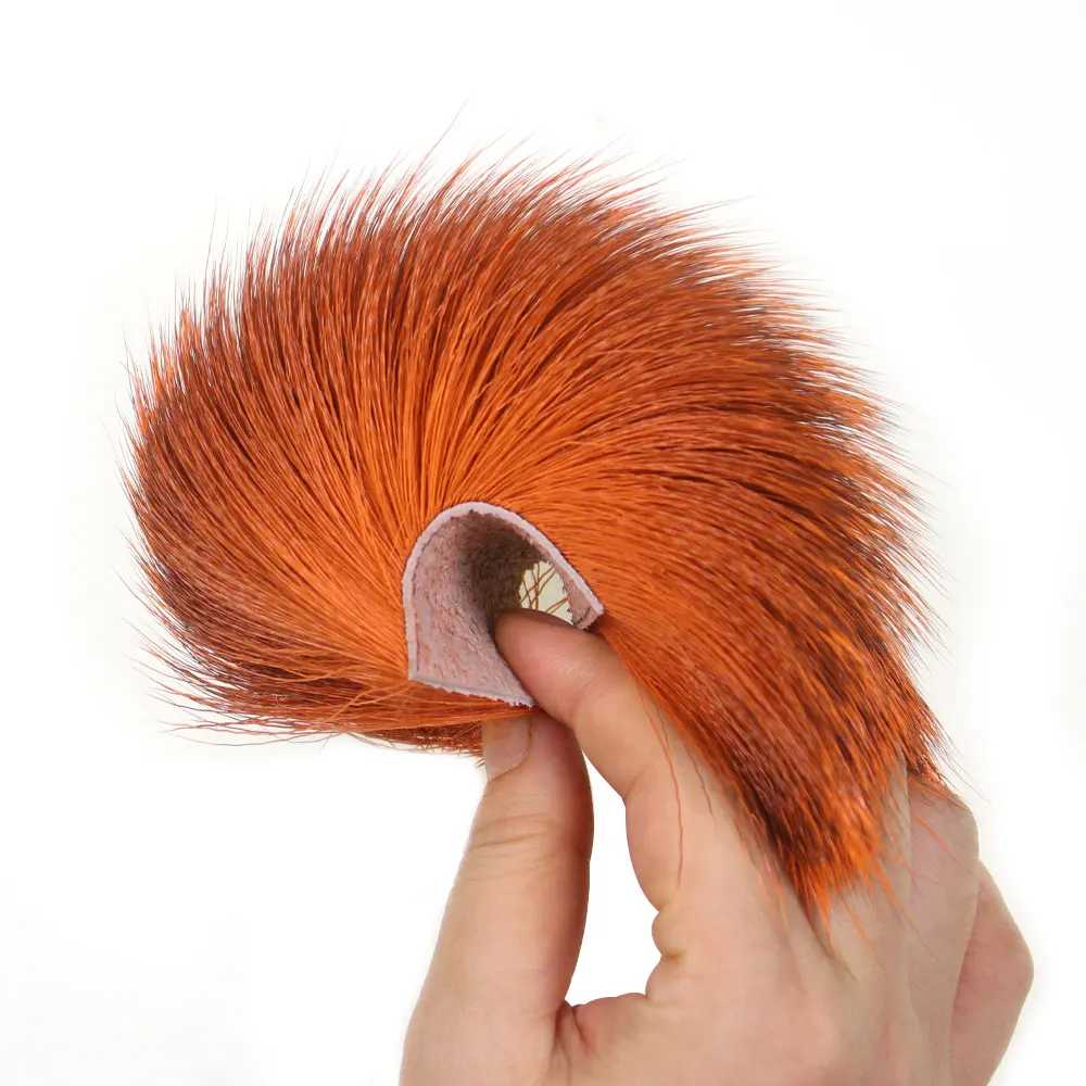 1 STÜCK 5 cm x 5 cm natürliches und gefärbtes Hirschhaar-Fliegenbindematerial für Nymphen-Trockenfliegen-Luftschlangen, Forellen-Angelköder – Detail 4