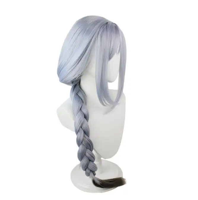 Game Cosplay ShenHe Wig Light Blue Gradient Bold Twist Braids Heat Resistant Synthetic Hair Party Wigs Dakimakura Pillow Case