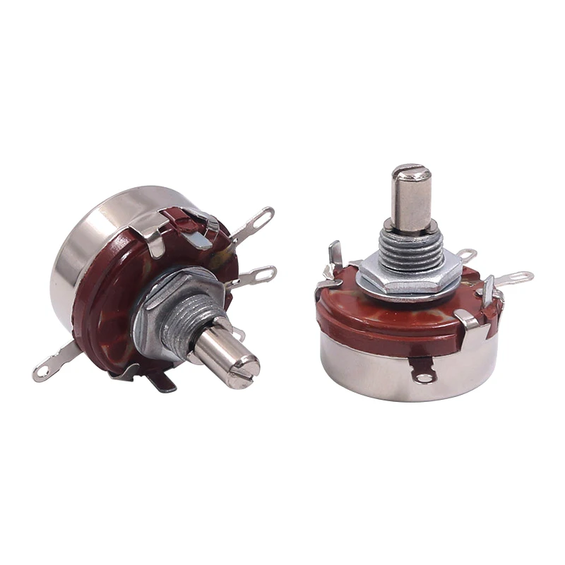 1PC WH118 Single coil Carbon film Potentiometer 2W 1K 2K2 3K3 4K7 5K6 10K 22K 33K 47K 100K 150K 470K WTH118-1A Knob resistance image 3