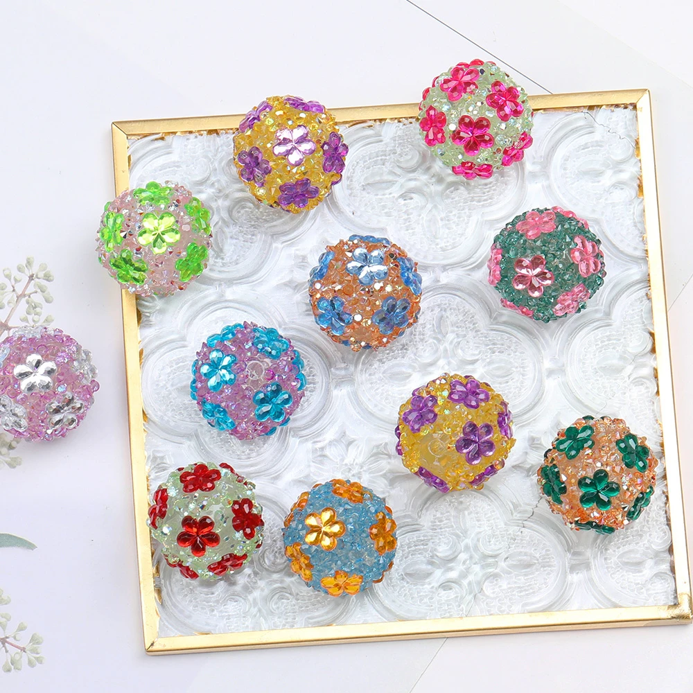 

Cordial Design 50Pcs 20*20MM Acrylic Bead/Hand Made/Jewelry Findings & Components/Rhinestone Effect/Round Shape/DIY Beads #17862