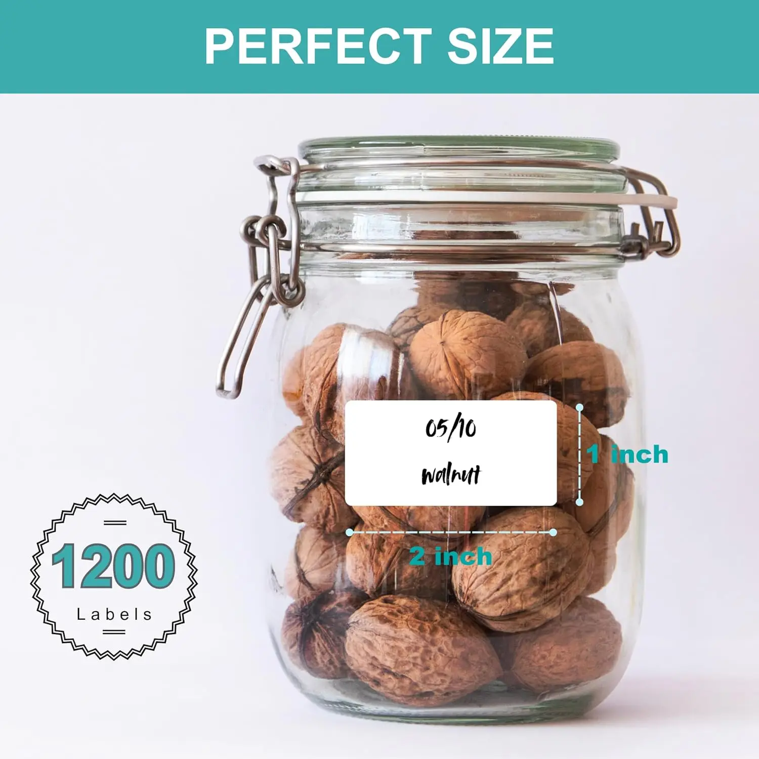 Food Containers, Jars, Pantry Organization - Waterproof & Oil - Resistant Removable Freezer Labels in 1x2 inches image 5