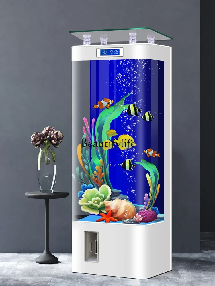 Intelligent Hot Bending Integrated Molding Glass Fish Tank Living Room Medium Fish Tank Ecological Aquarium