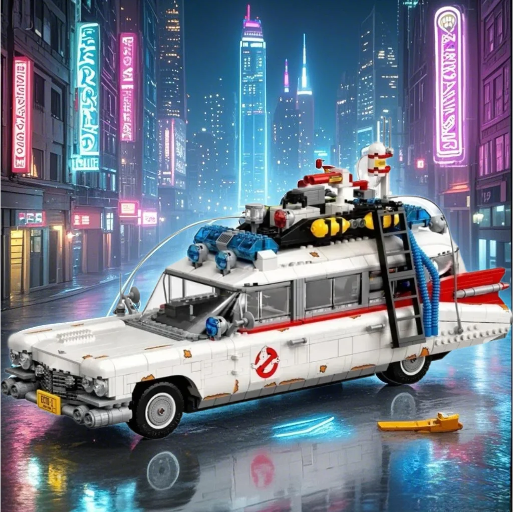 

Горячие продажи, 10274, Охотники за привидениями ECTO-1, креативный строительный блок для автомобиля, совместимый с кирпичами, модель игрушечного автомобиля, комплект автомобиля для подарков