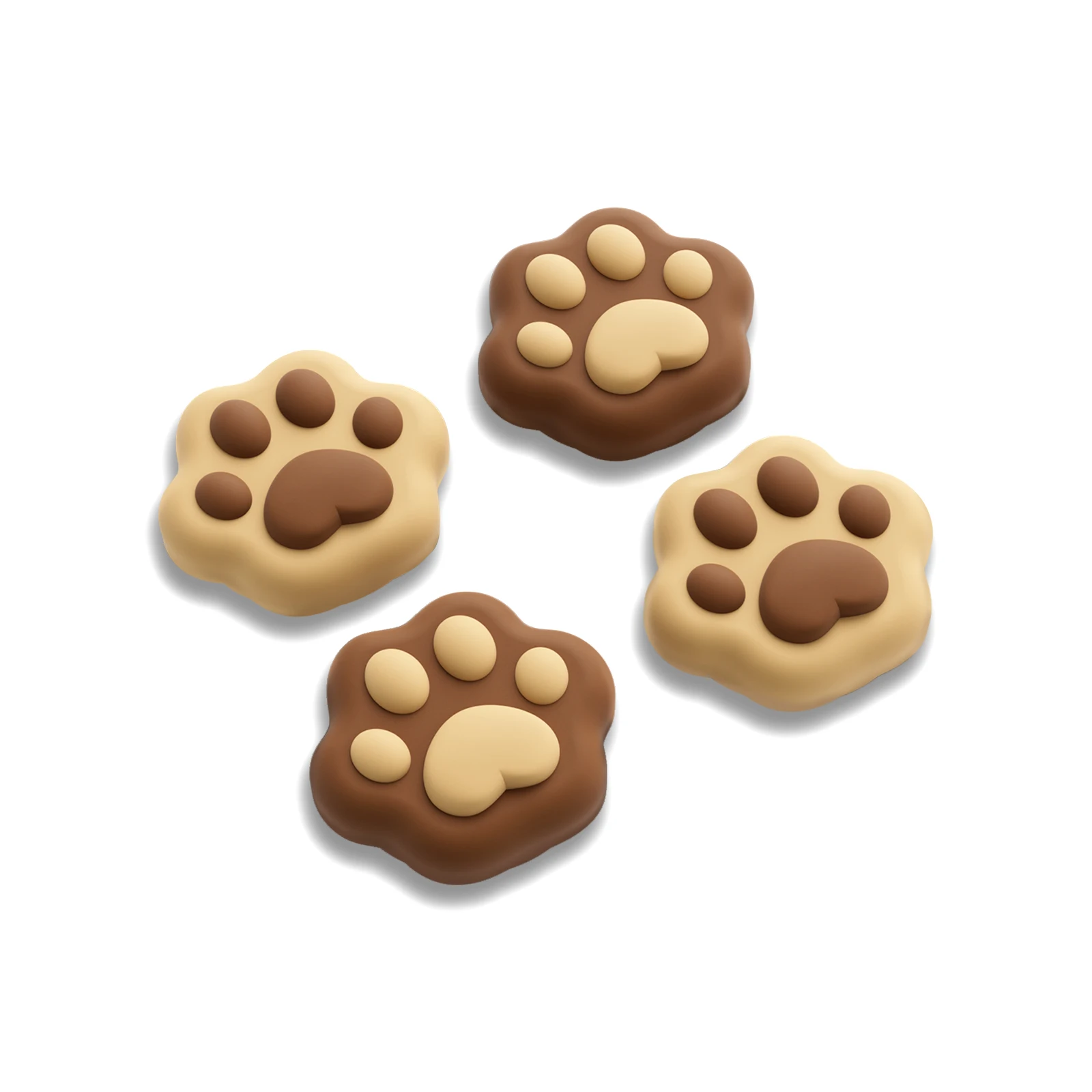 GeekShare Cat Paw Joystick Caps Compatible with Switch 2, Anti-Slip Silicone Thumb Grip Caps for Switch 2025, Milk Tea Brown