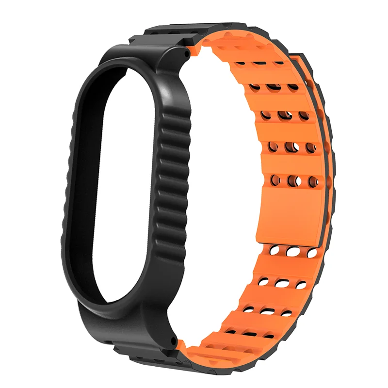

Magnetic Strap+Protective Case & Breathable Air Holes For Xiaomi Mi Band 9 Quick Release Silicone Sport Band Man Woman Bracelet